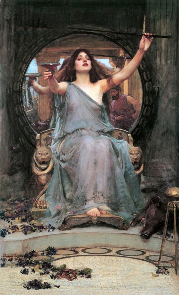 WATERHOUSE JOHN WILLIAM CIRCE OFFERING CUP TO ULYSSES 1891