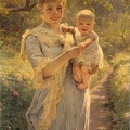 WEGMANN BERTHA OUNG MOTHER WITH CHILD IN GARDEN NATIONAL