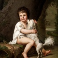 WERTMULLER ADOLF ULRIK PRT OF TWO YEAR OLD HENRI BERTHOLET CAMPAN WITH HIS DOG ALINE 1786