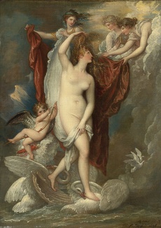 WEST BENJAMIN VENUS AT HER BIRTH ATTIRED BY THREE GRACES