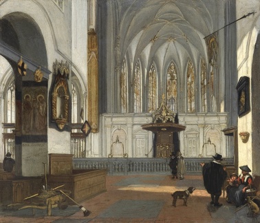 WITTE EMANUEL DE INTERIOR OF CHOIR OF ST. JOHNS CHURCH IN UTRECHT FROM NAVE 1654 N G A