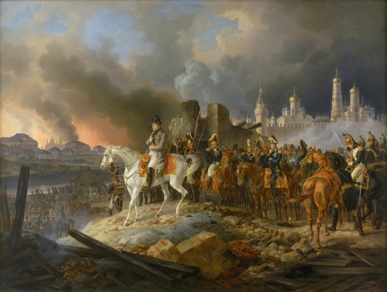 WREECH ALBRECHT ADAM NAPOLEON IN BURNING MOSCOW 1841