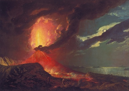 WRIGHT OF DERBY JOSEPH VESUVIUS IN ERUPTION WITH VIEW OVER ISLANDS IN BAY OF NAPLES GOOGLE TATE