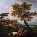 ZUCCARELLI FRANCESCO LANDSCAPE CATTLE AND FIGURES LO NG