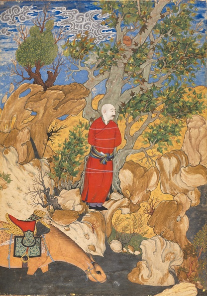  SADIQI BEK AULAD TIED TO PLANE TREE FROM SHAHNAMA BY FIRDAUSI CIRCA 1575
