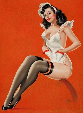  DRIBEN PETER SEATED PINUP BEAUTY PARADE MAGAZINE COVER FEBRUARY 1948