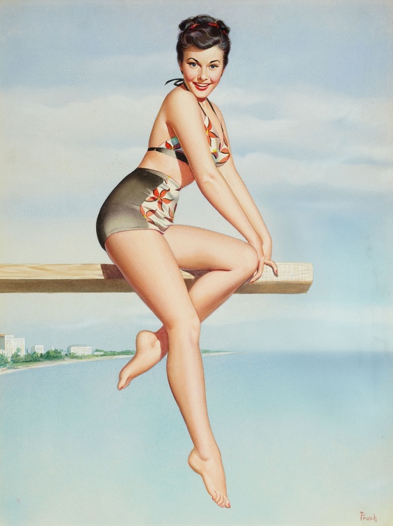  FLUSCH PINUP ON DIVING BOARD