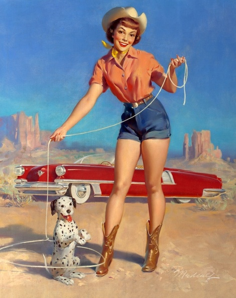  MEDCALF BILL COWGIRL WITH HER STAR PUPPY