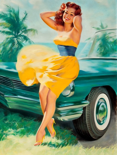 MEDCALF BILL PIN UP IN YELLOW DRES