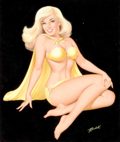  RANDALL BILL BLONDE PIN UP IN YELLOW 02