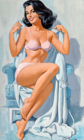 _SARNOFF_ARTHUR_SARON_PIN_UP_IN_PINK_AND_BLUE_GOUACHE_ON_BOARD.JPG