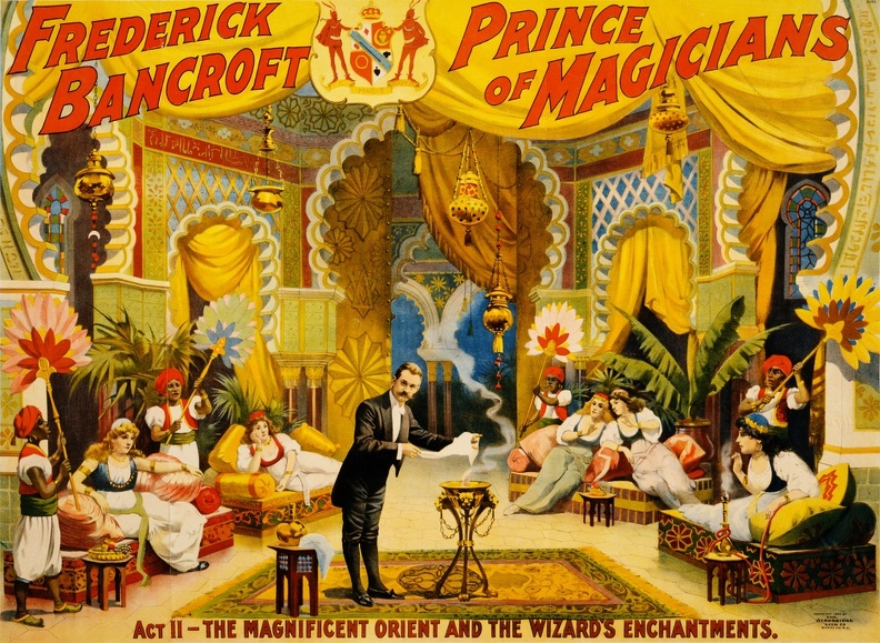  POSTER FREDERICK BANCROFT PRINCE OF MAGICIANS WIZARD S ENCHANTMENTS PERFORMING ARTS POSTER 1895