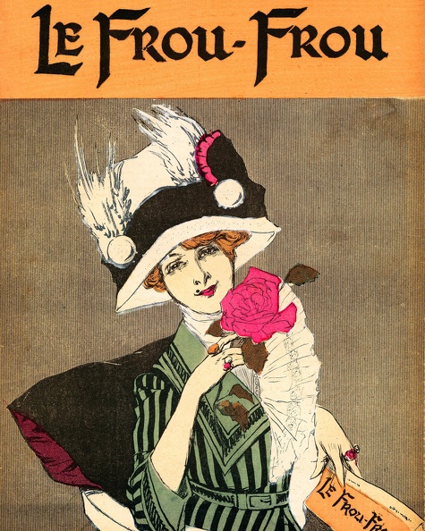  POSTER GIRL HOLDING ROSE AND COPY OF LE FROU FROU