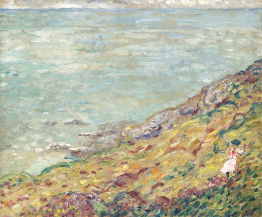 VALTAT LOUIS STROLLER ON SEA SHORE 1903